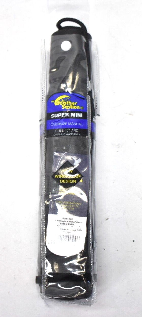 The Weather Station Manual Super Mini Rain Windproof Umbrella Black 42" Arc