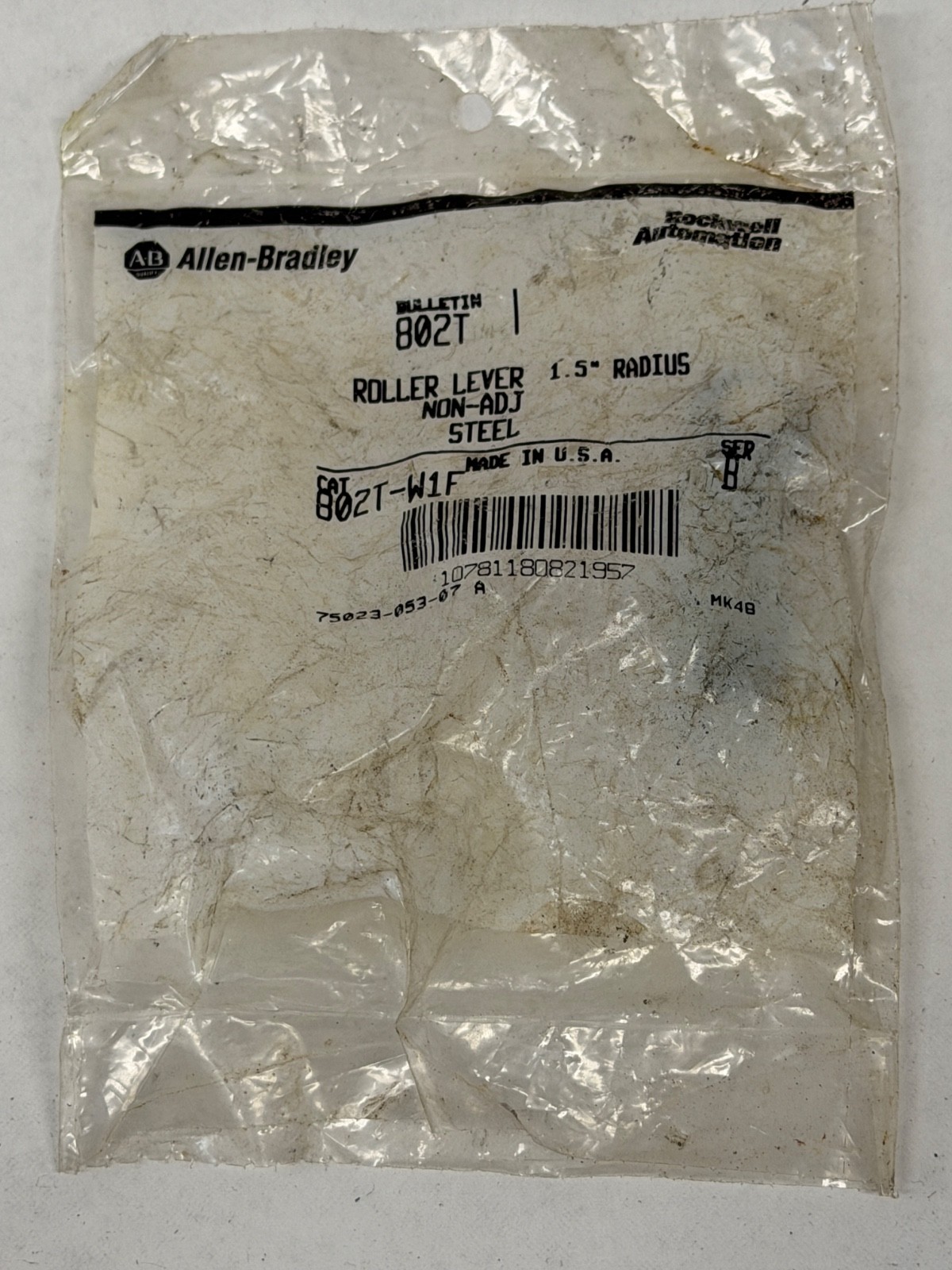 NOS Allen Bradley 802T-W1F Roller Lever Arm 802TW1F