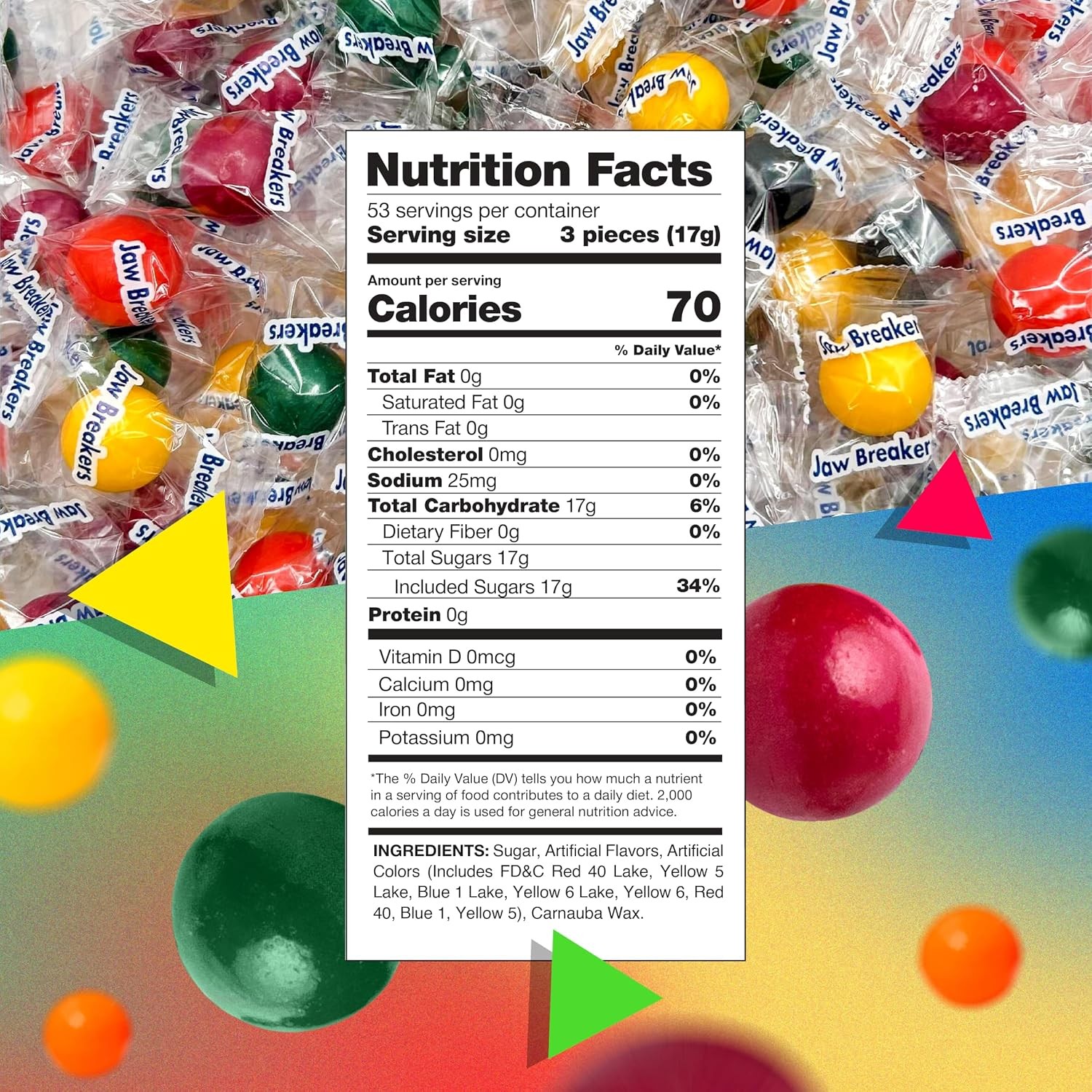 Jawbreakers Hard Candy | 2 Pound Bag - Approx. 150 Count | Individually Wrapped