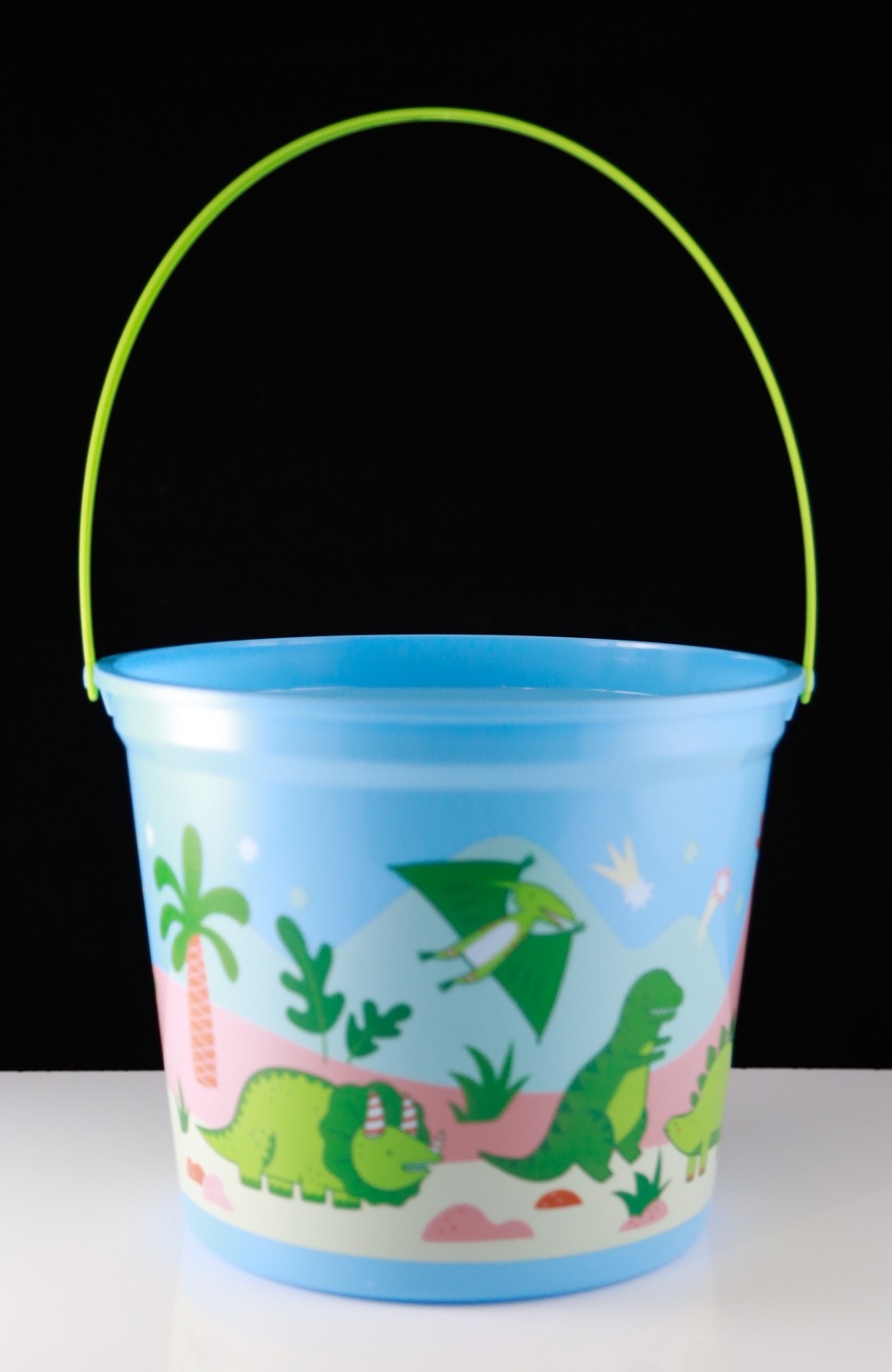 New Spritz Dinosaur Blue Bucket with Handle for Easter or Beach