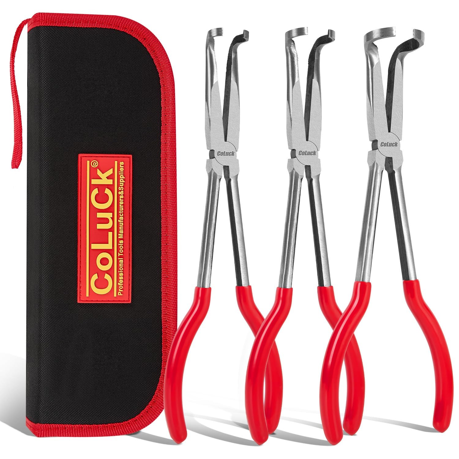 3Pcs 11" Hose Gripper Plier Set, 5/16-Inch, 1/2-Inch, 3/4-Inch Dia, Offset Sp...