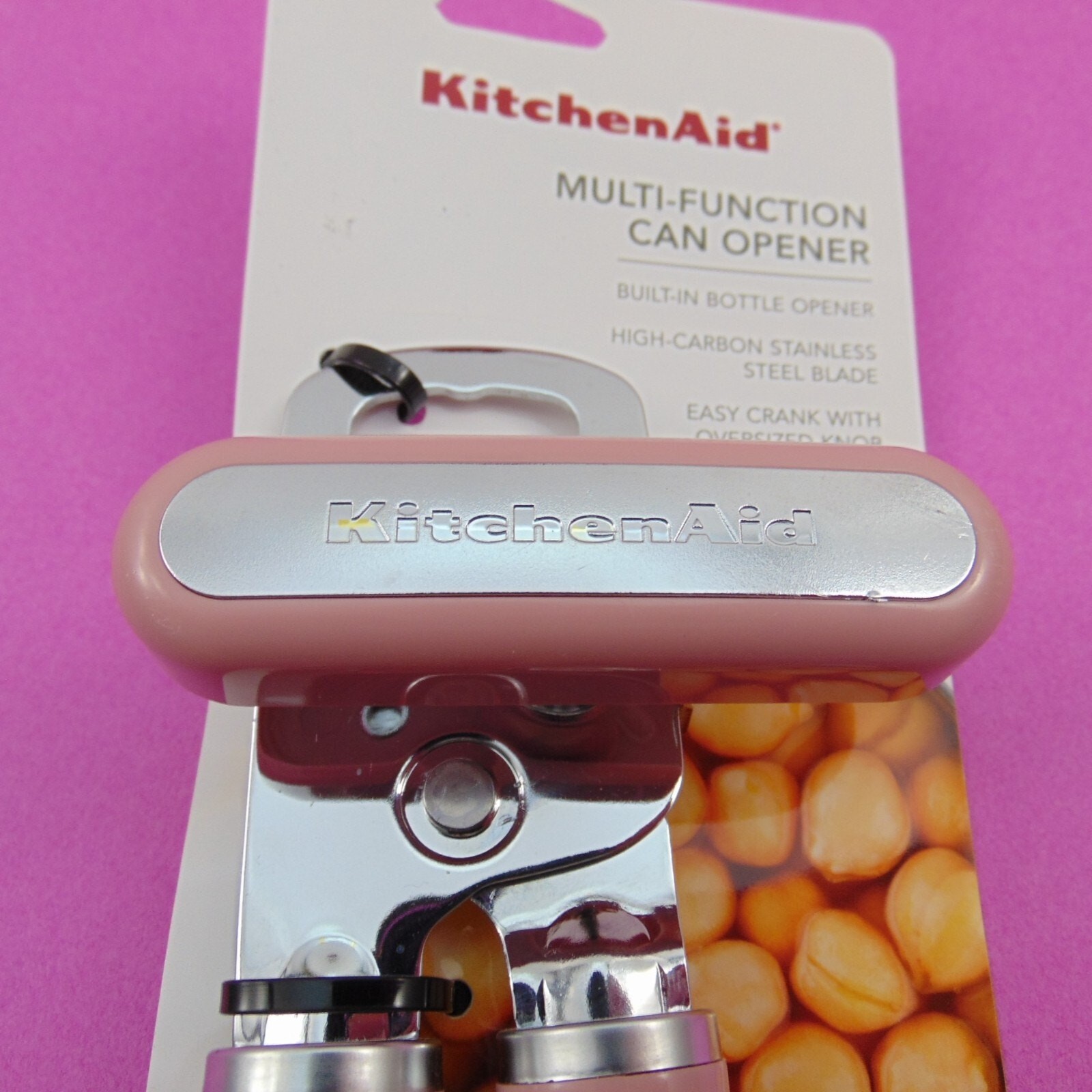 KitchenAid Multi-Function Can Opener w/ Bottle Opener Pink Ergonomic Handle