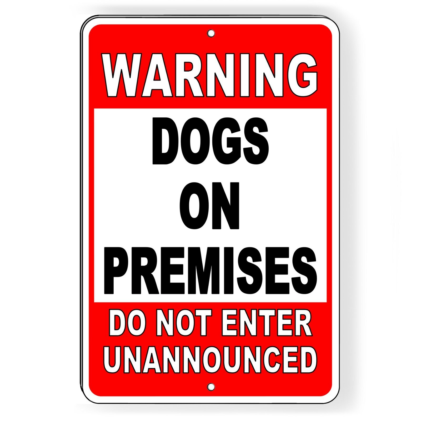 Warning Dogs On Premises Do Not Enter Unannounced Metal Sign beware of dog BD23