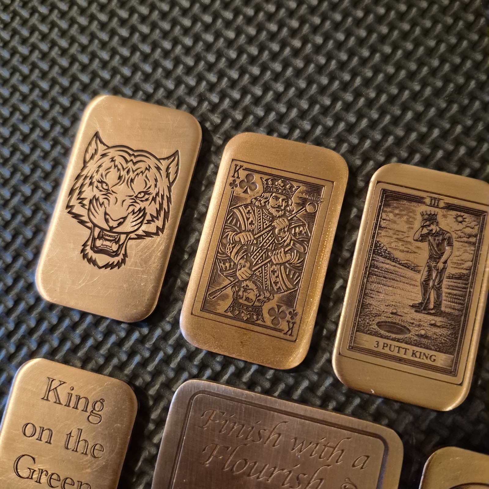 Custom Engraved Copper Rectangle Golf Ball Marker / Send your Design / Idea