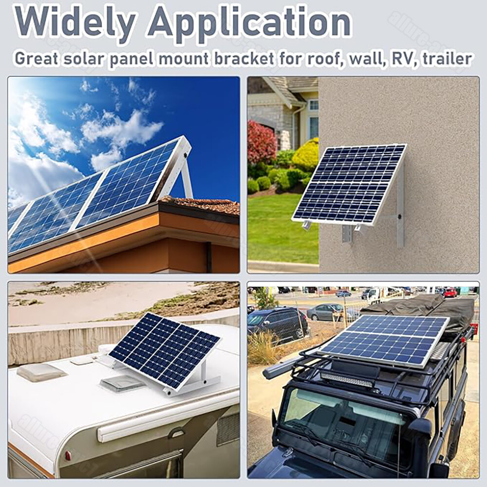 Solar Panel RV Tilt Mount Brackets Kit System Roof Flat Surface Adjustable Frame