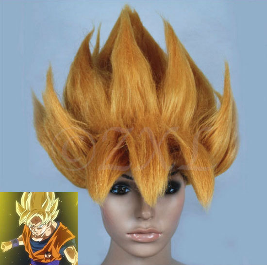 Dragonball Z Cosplay Wig Goku Super Saiyan Gold Japanese Anime Costume Halloween