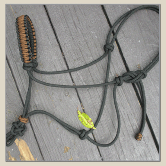 black & brown - NATURAL HORSE TRAINING - braided nose band paracord - OOAK horse