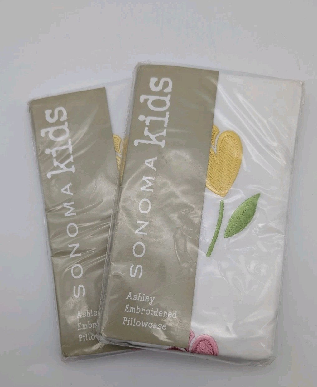 Sonoma Kids Ashley Embroidered Floral  Pillowcase Lot Of Two New In Package