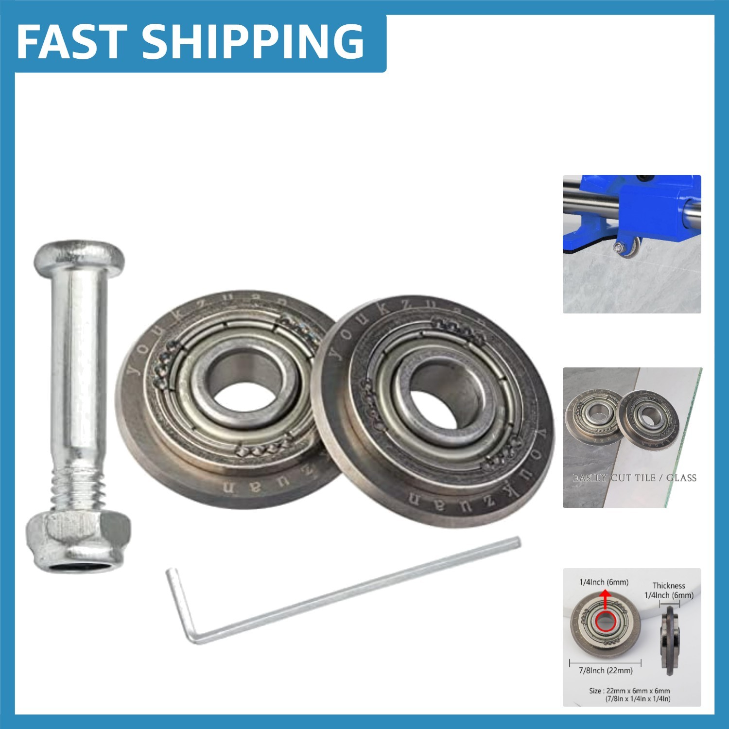 7/8 Inch Tungsten-Carbide Tile Cutter Replacement Wheels for Effortless Scoring