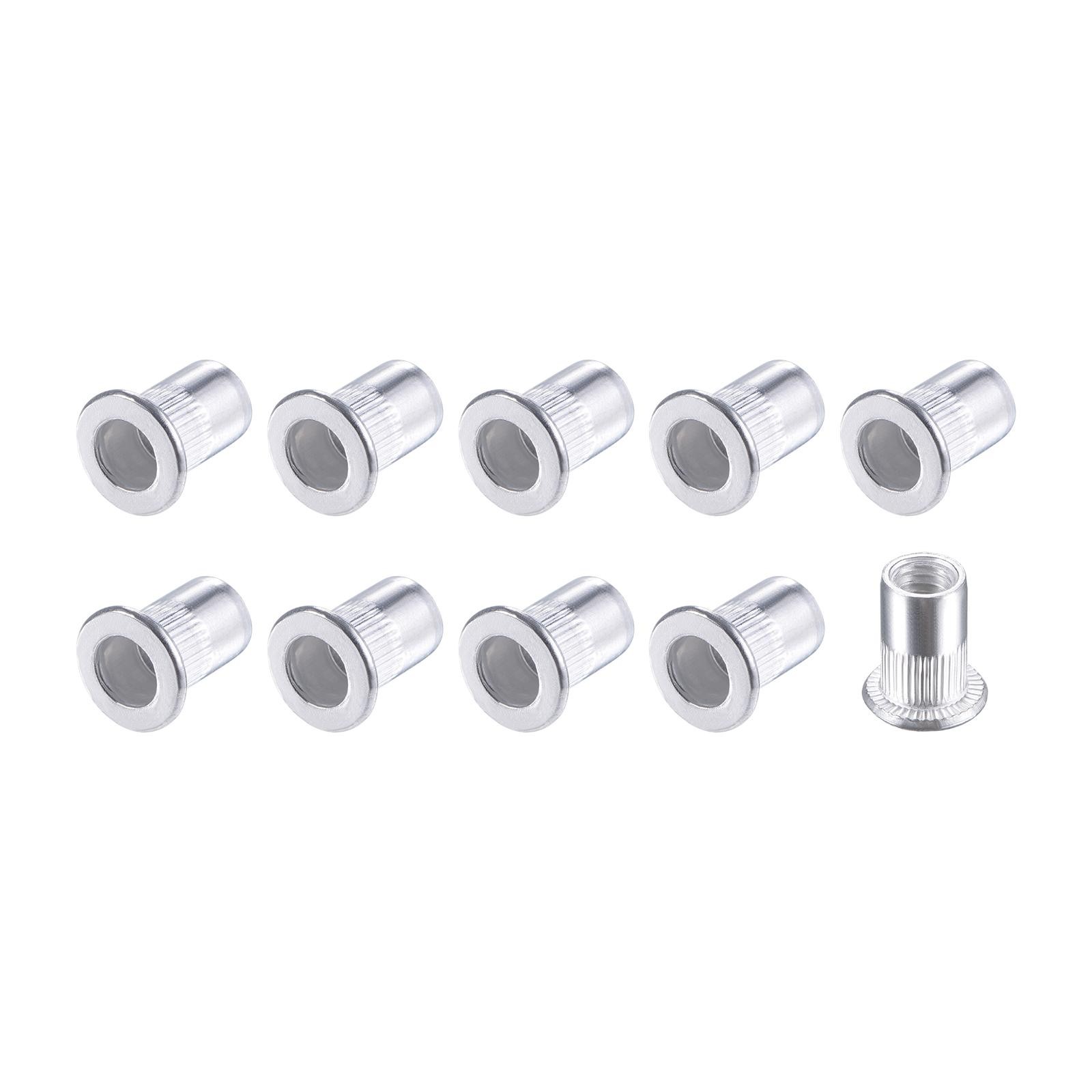 Rivet Nuts (M6) 110Pcs, Aluminum Alloy Knurled Threaded Insert Nuts