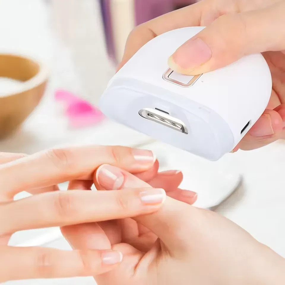 Electric Automatic Nail Clipper USB Rechargeable Trimmer with Light for Manicure