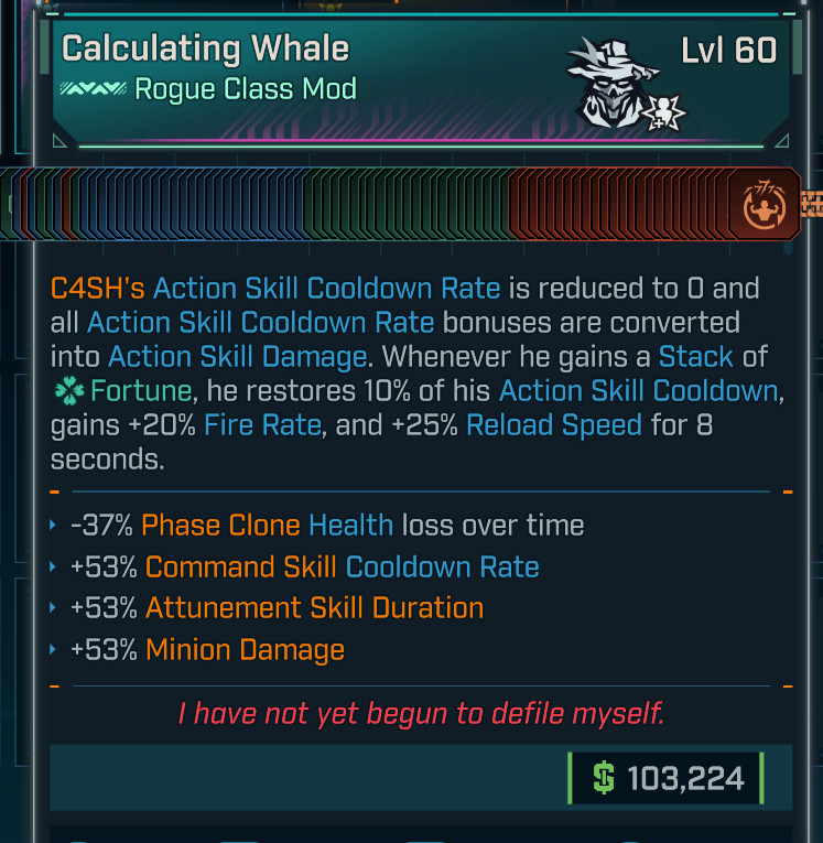 Borderlands 4 • MODDED COM • C4SH Whale • Lvl 60 All Skills Maxed • PS PC XBOX