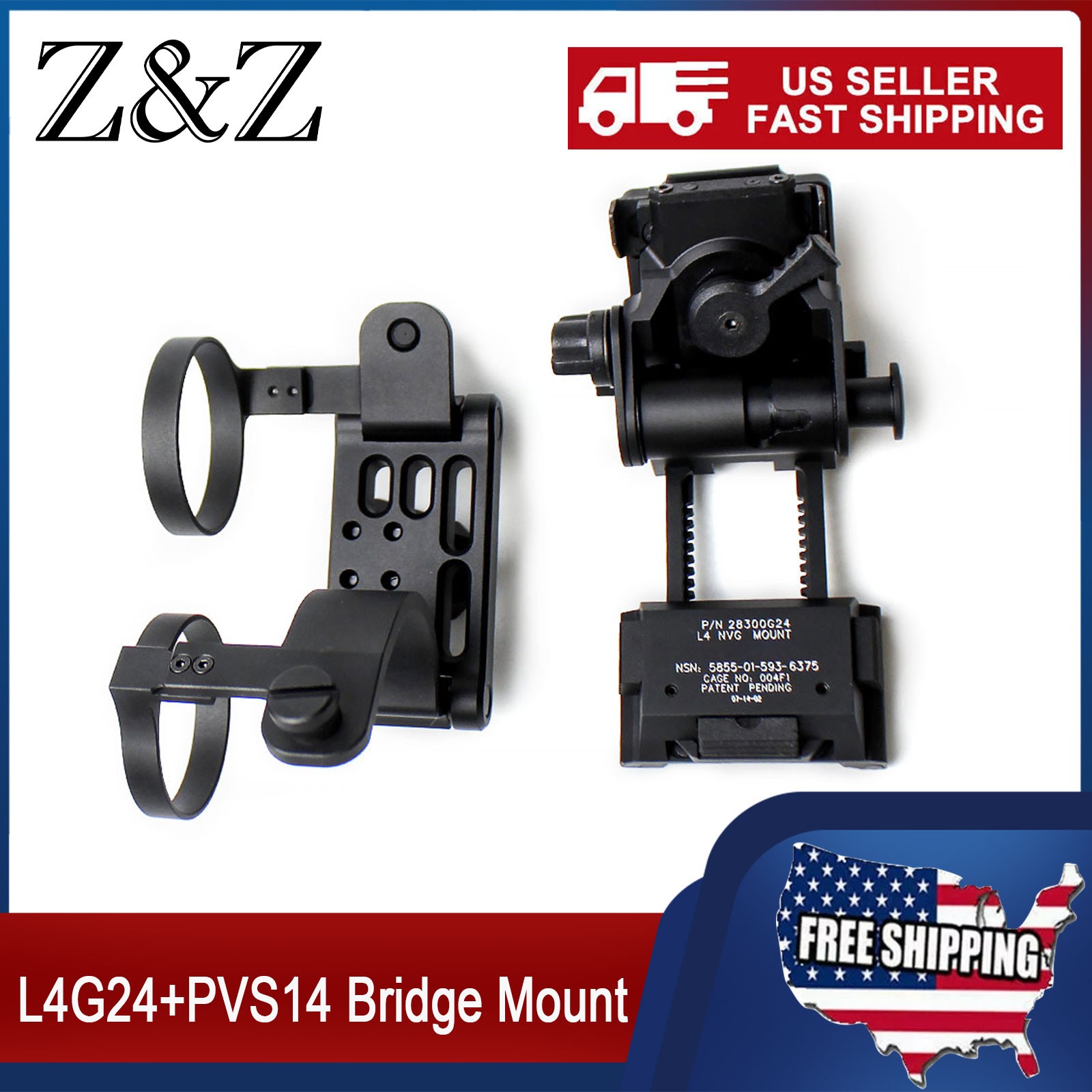 L4G24 Helmet Mount w/ Dual PVS14 Night Vision Bridge Mount NVG Bracket Tactical