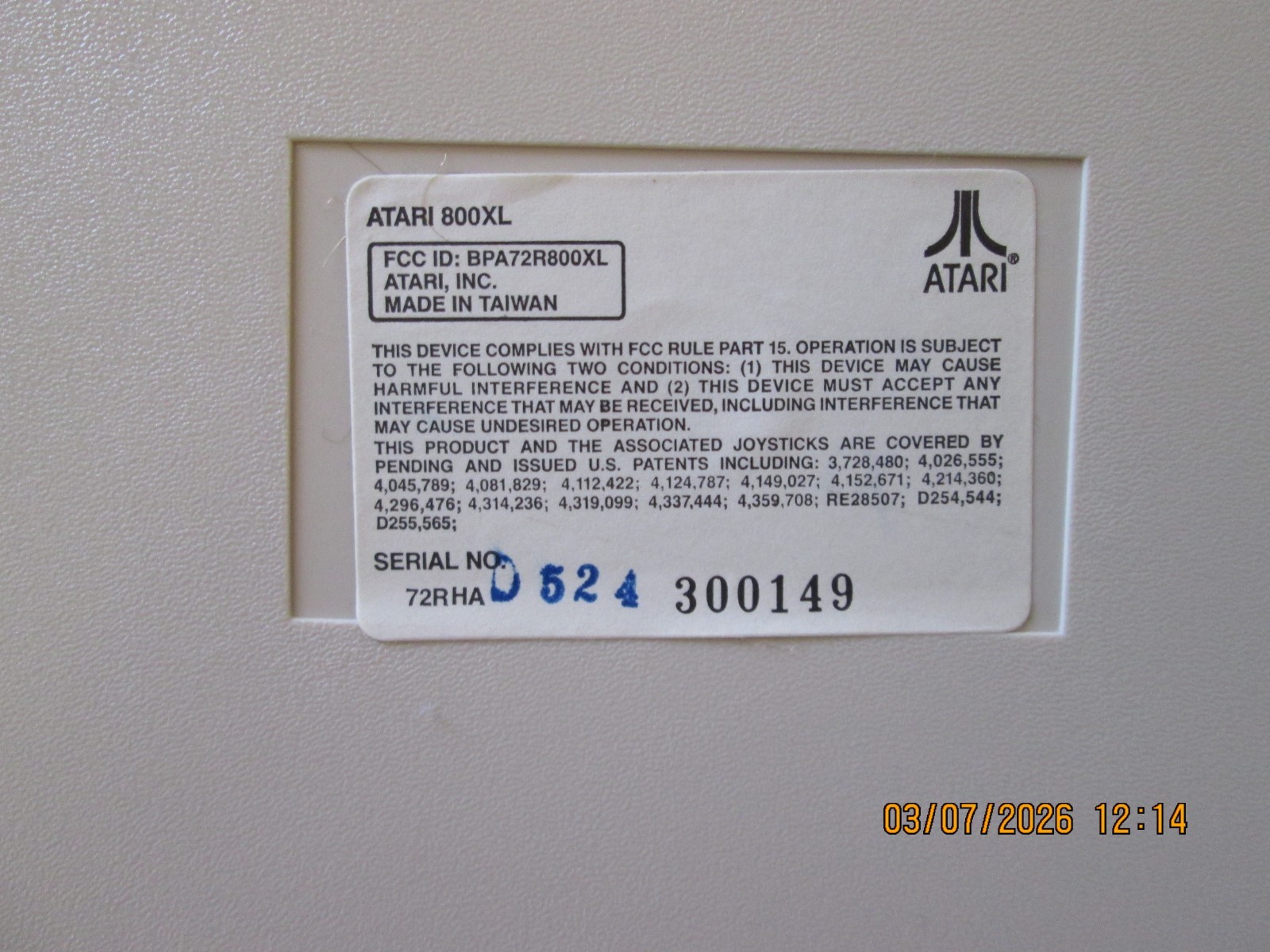Atari 800XL Computer CIB