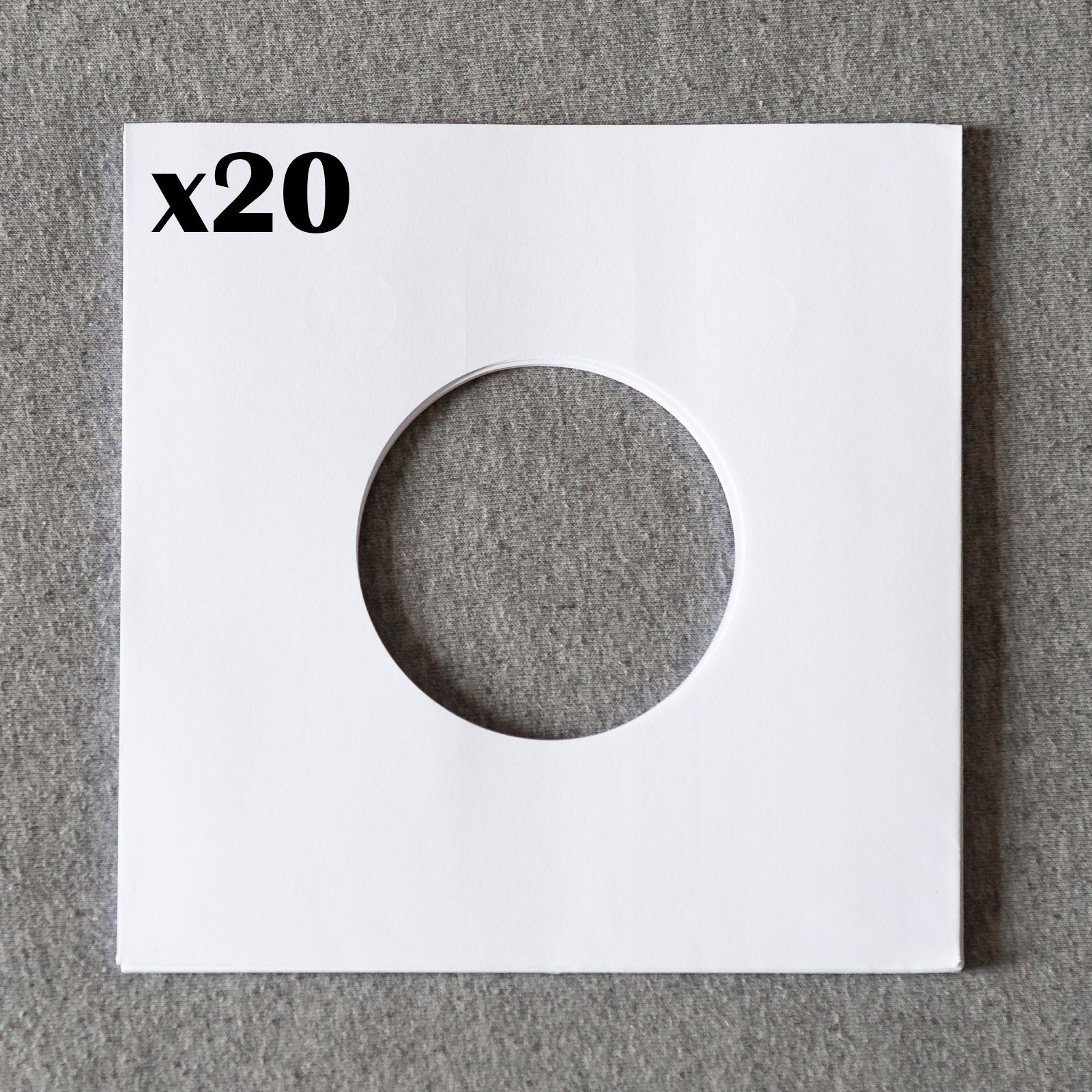 20x Premium 7 Inch White Paper Record Inner Sleeves Acid-Free 7" Replacement
