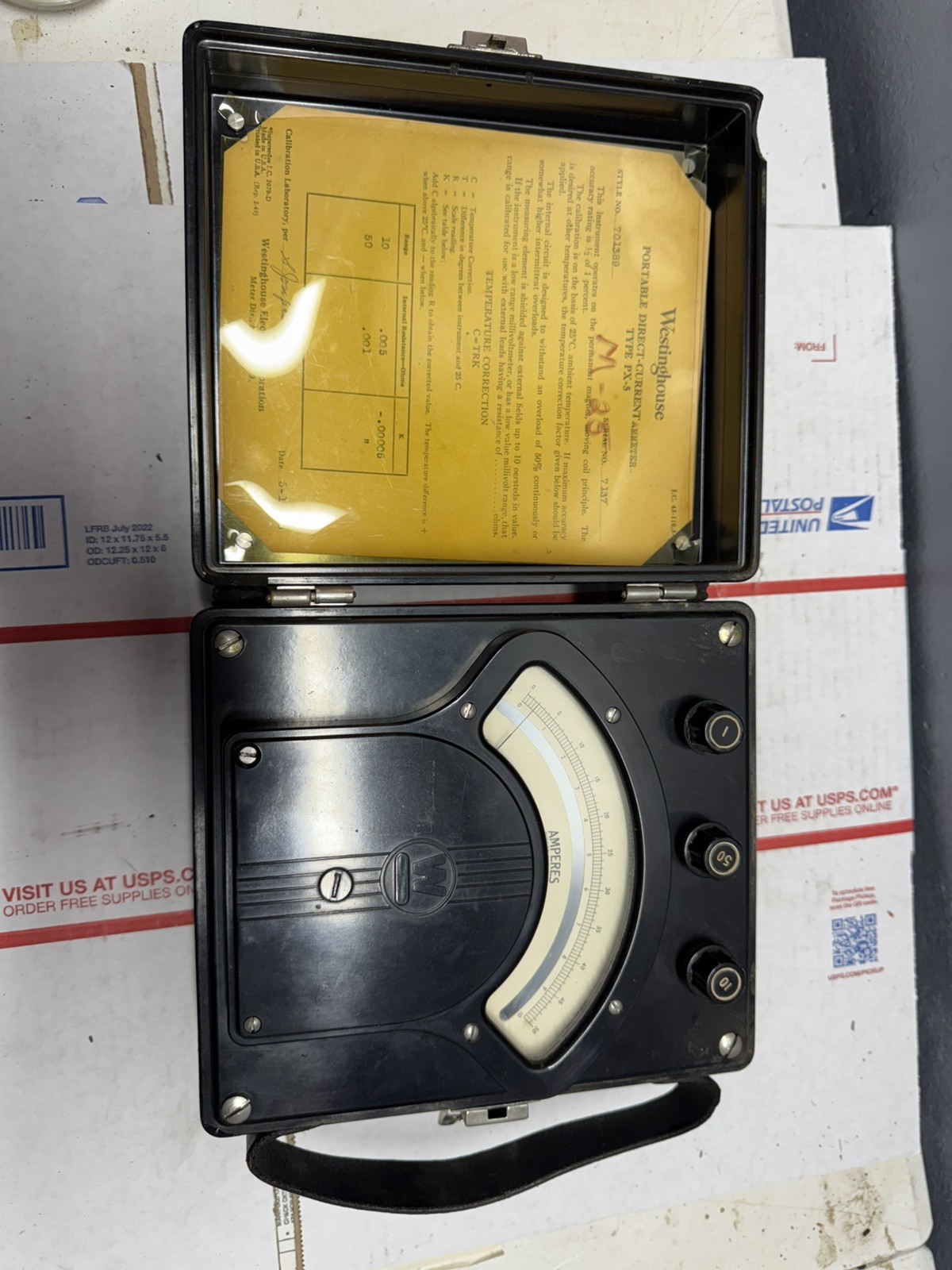 Vintage westinghouse portable milivolt meter px-5