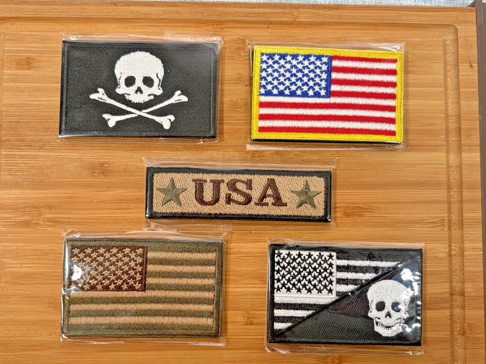 Set of 5 Tactical Vest, Military Uniforms Hook and Loop Patches, New