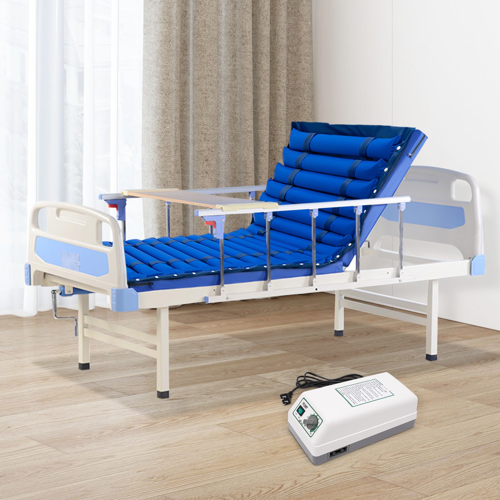 6.4*2.95ft Alternating Pressure Air Mattress w/ Pump Quick Inflate for Hospital