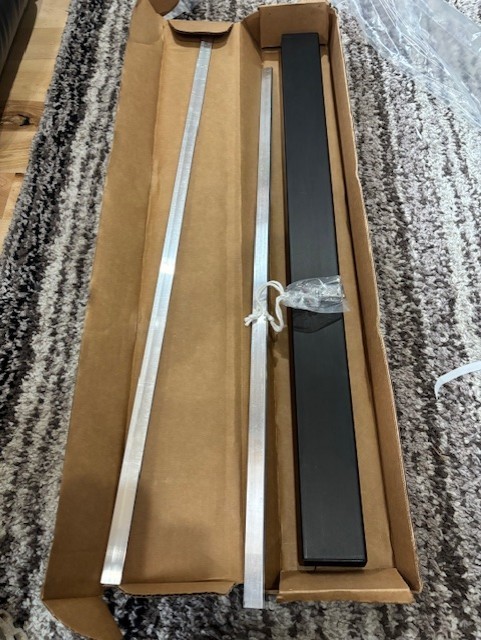 ROCKWOOD Glass Door Rail Square 2-3/4" Rails (DRS-275) - Black - ASSA ABLOY -New