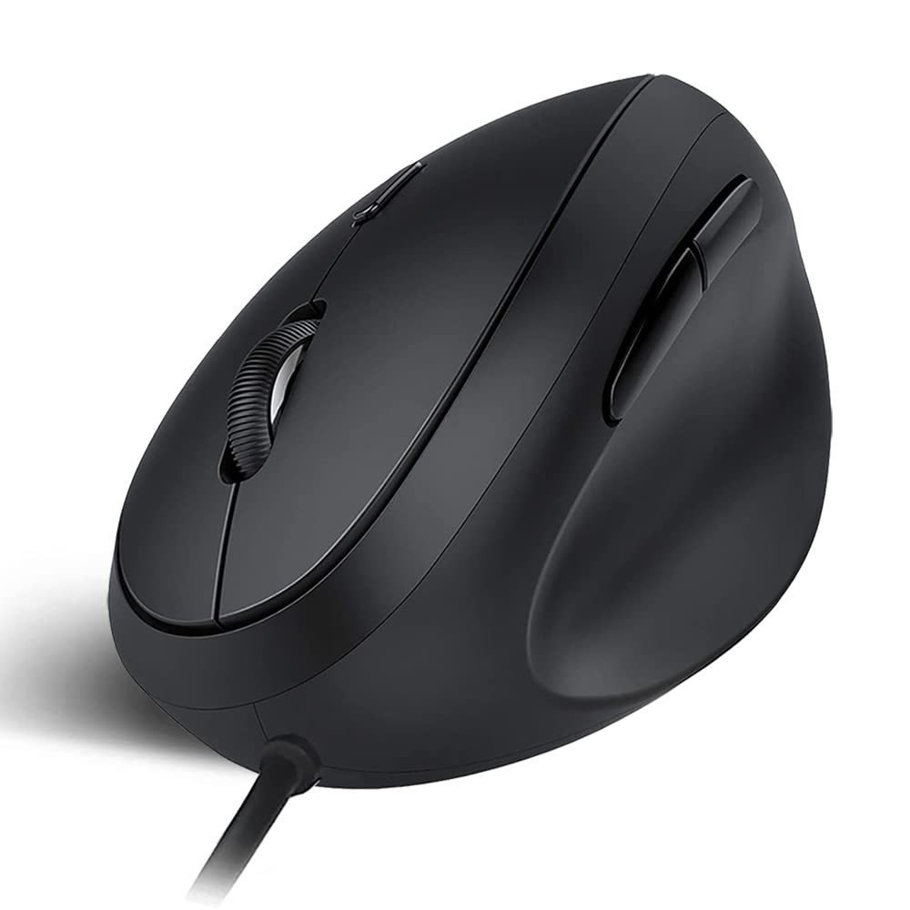 Wired Ergonomic Mouse, Optical Vertical Mouse with 3 Adjustable 800/1200/1600, 6