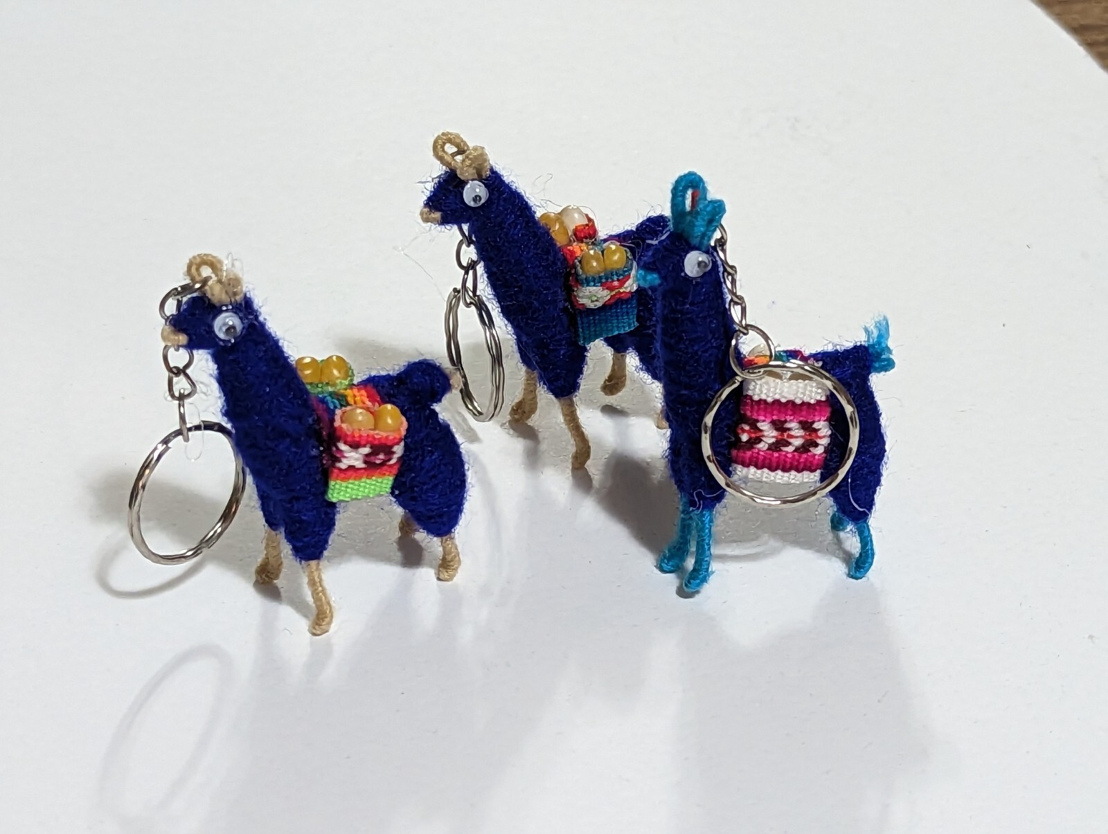 Llama Key Chain, 3 Pack Blue color