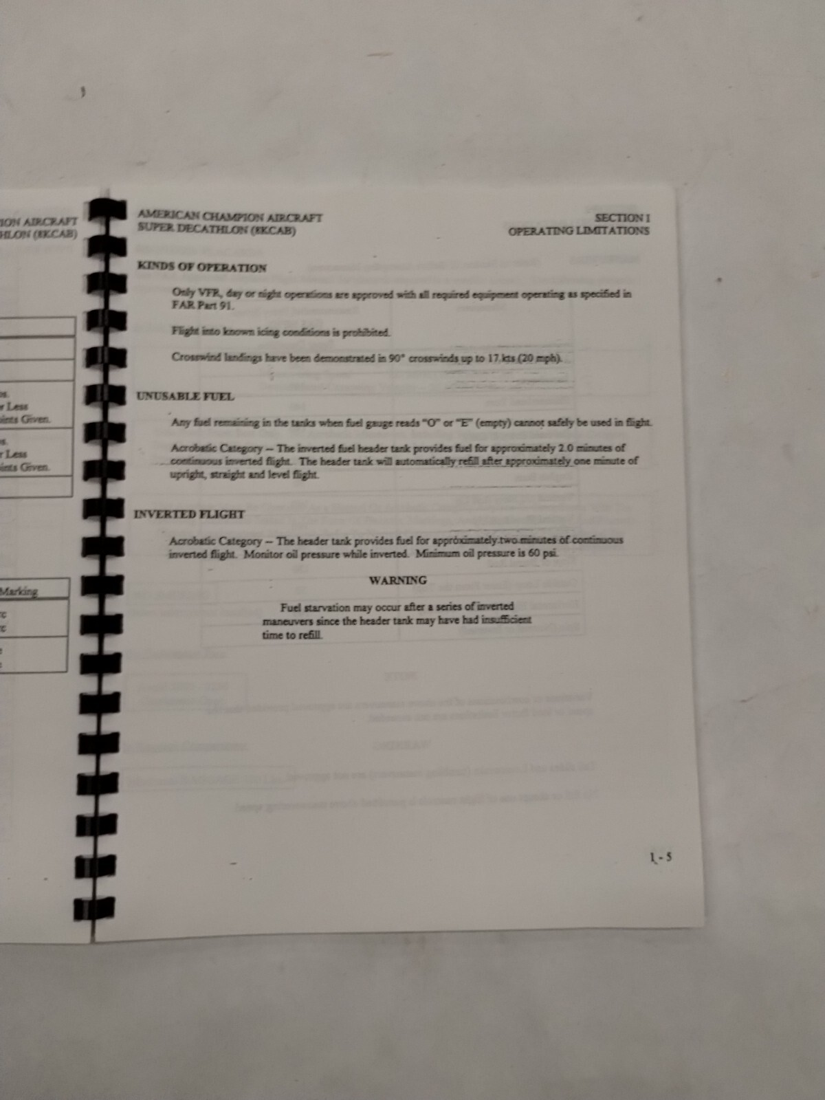 American Champion Super Decathlon 8KCAB Pilots Operating Manual-Copy