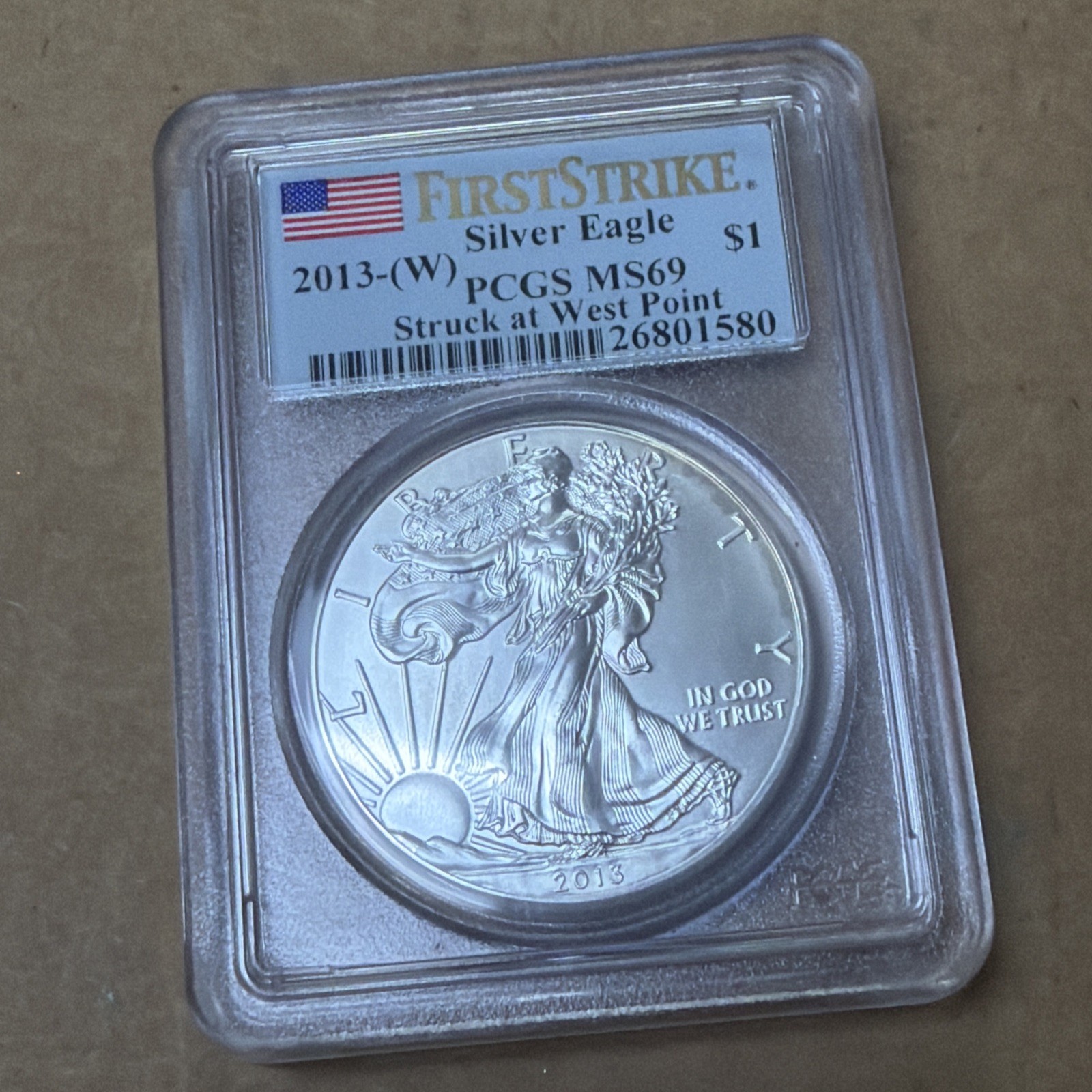 2013 (W) Silver Eagle PCGS MS69 First Strike At West Point Coins