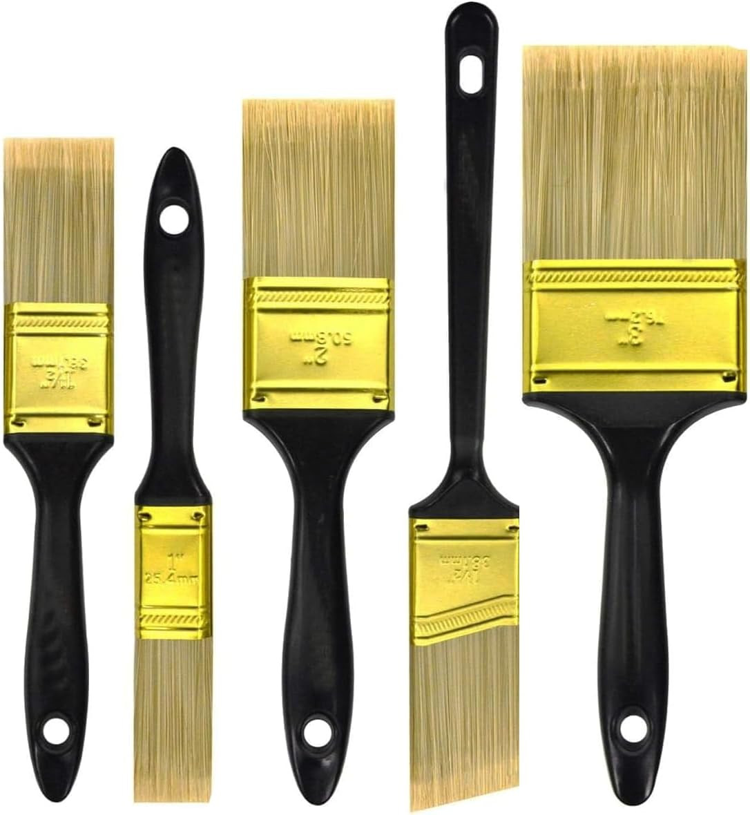 Great  Paint Brushes5 PCS  Paint Brush Pack Multi Use Flat Paint Brus
