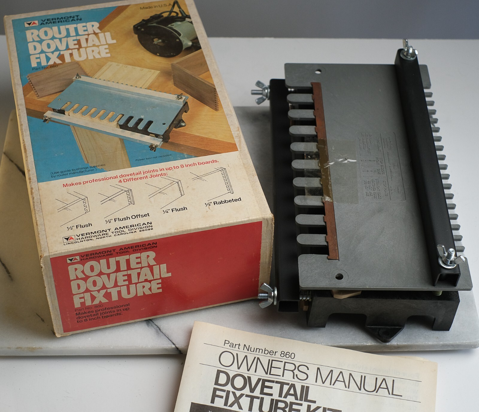 VERMONT AMERICAN Router Dovetail Fixture No. 860 Box Instructions NOS