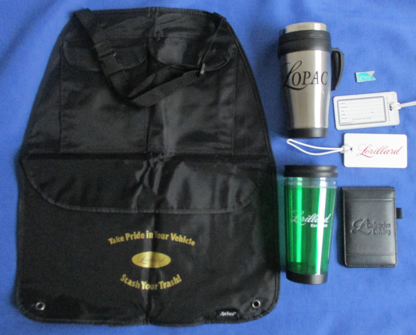 NEW Lot-6 Lorillard Tobacco Cloth Bag 2 Drink Coffee Mugs Luggage Tags Cigarette