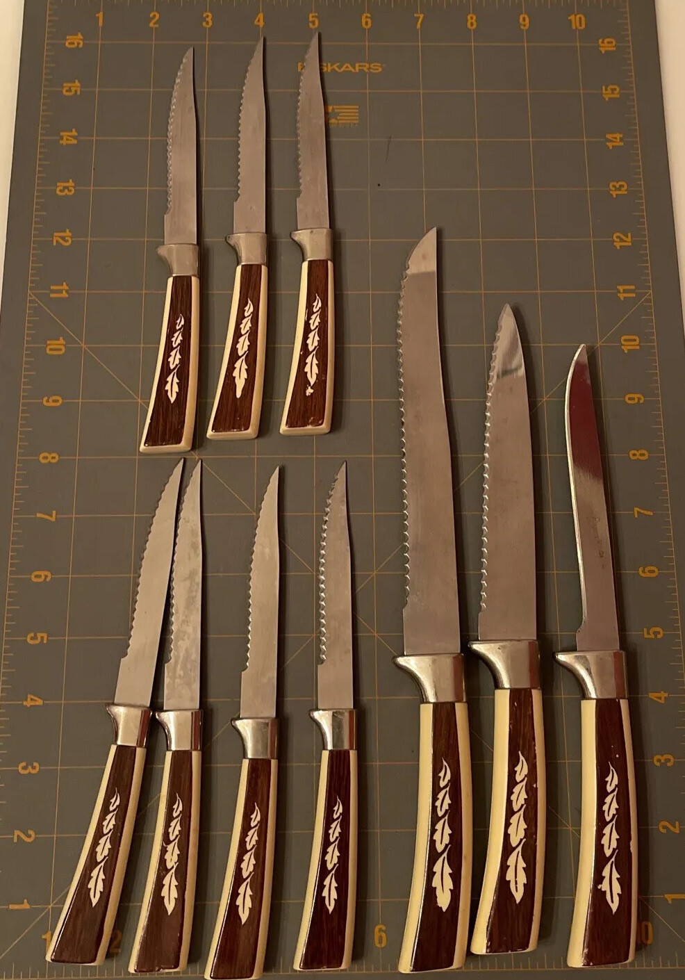Vintage Regent Sheffield England Stainless Steel Leaf Knives Lot Of 10