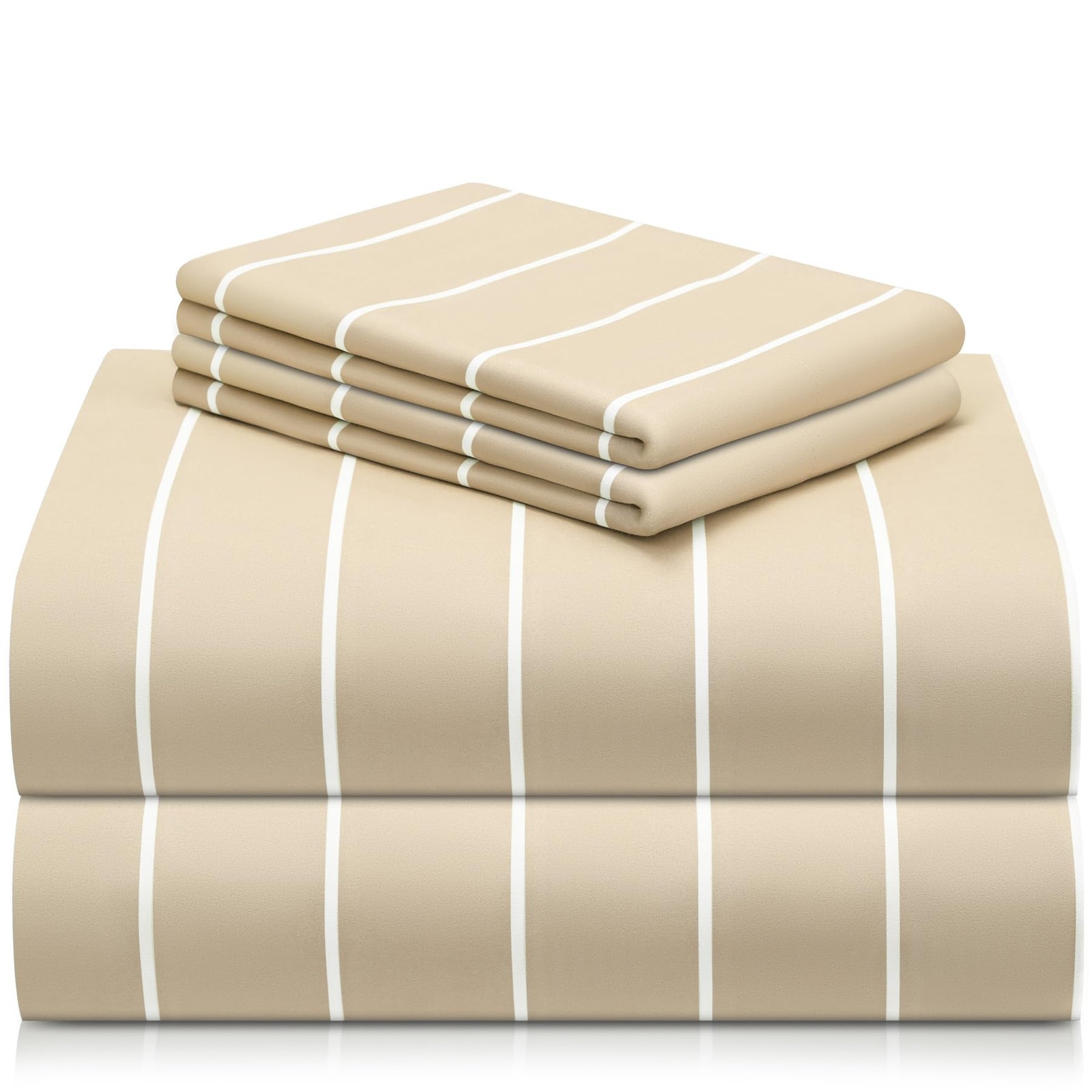 4 PC Queen Size Sheet Set, Breathable Luxury Bed Sheets, Deep Pockets 18" Wri...
