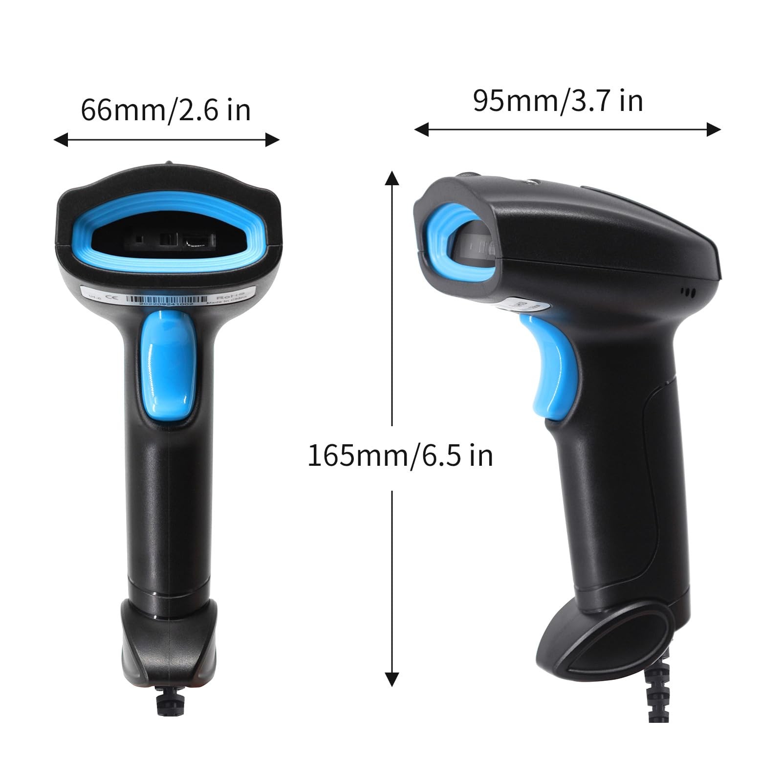 JIAN BOLAND Barcode Scanner USB 1D Wired CCD Reader Black-U1C