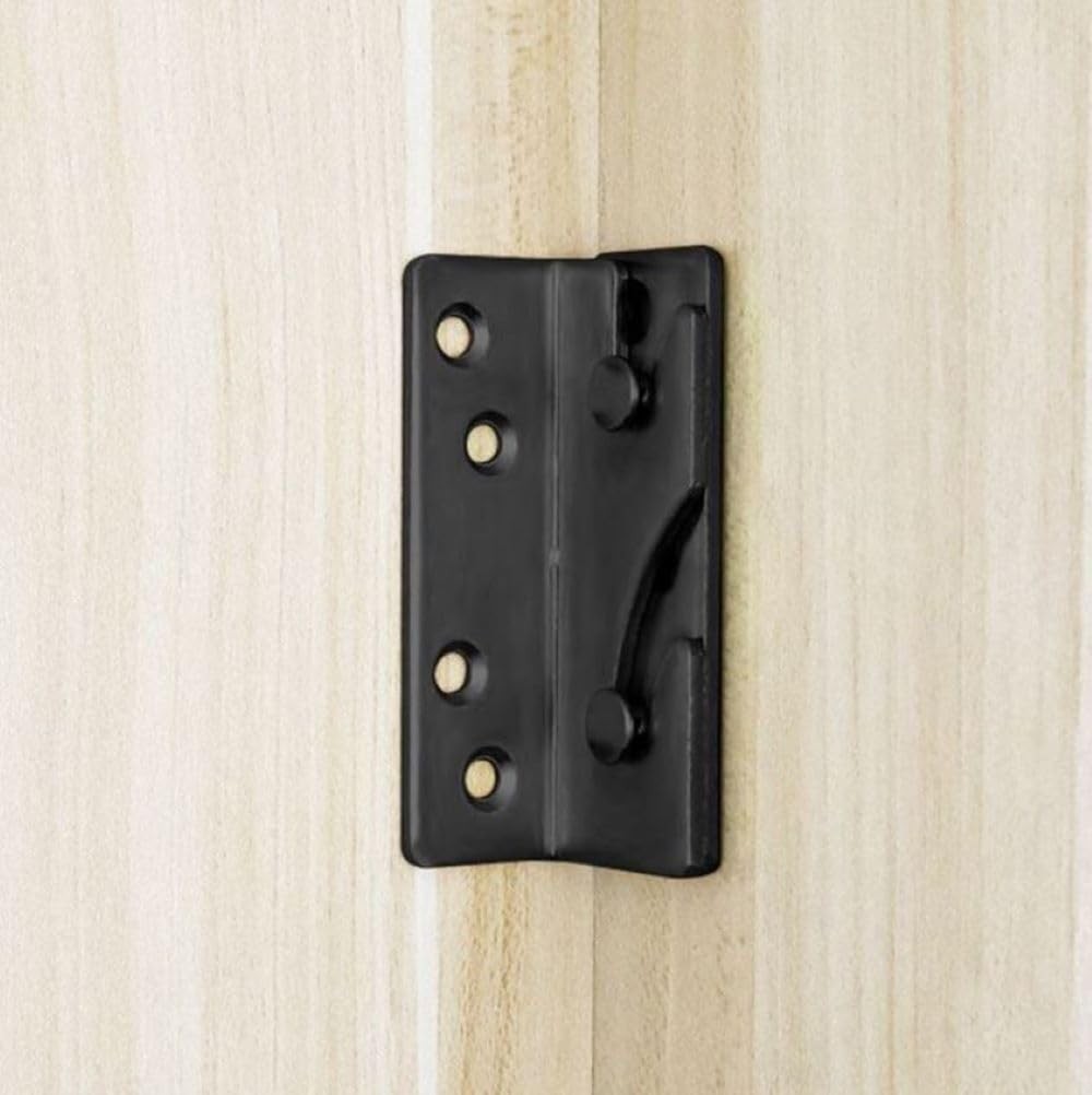 3.3-inch Bed Rail Bracket, 4 Pcs Black Iron headboard Bracket Frame Hardware ...