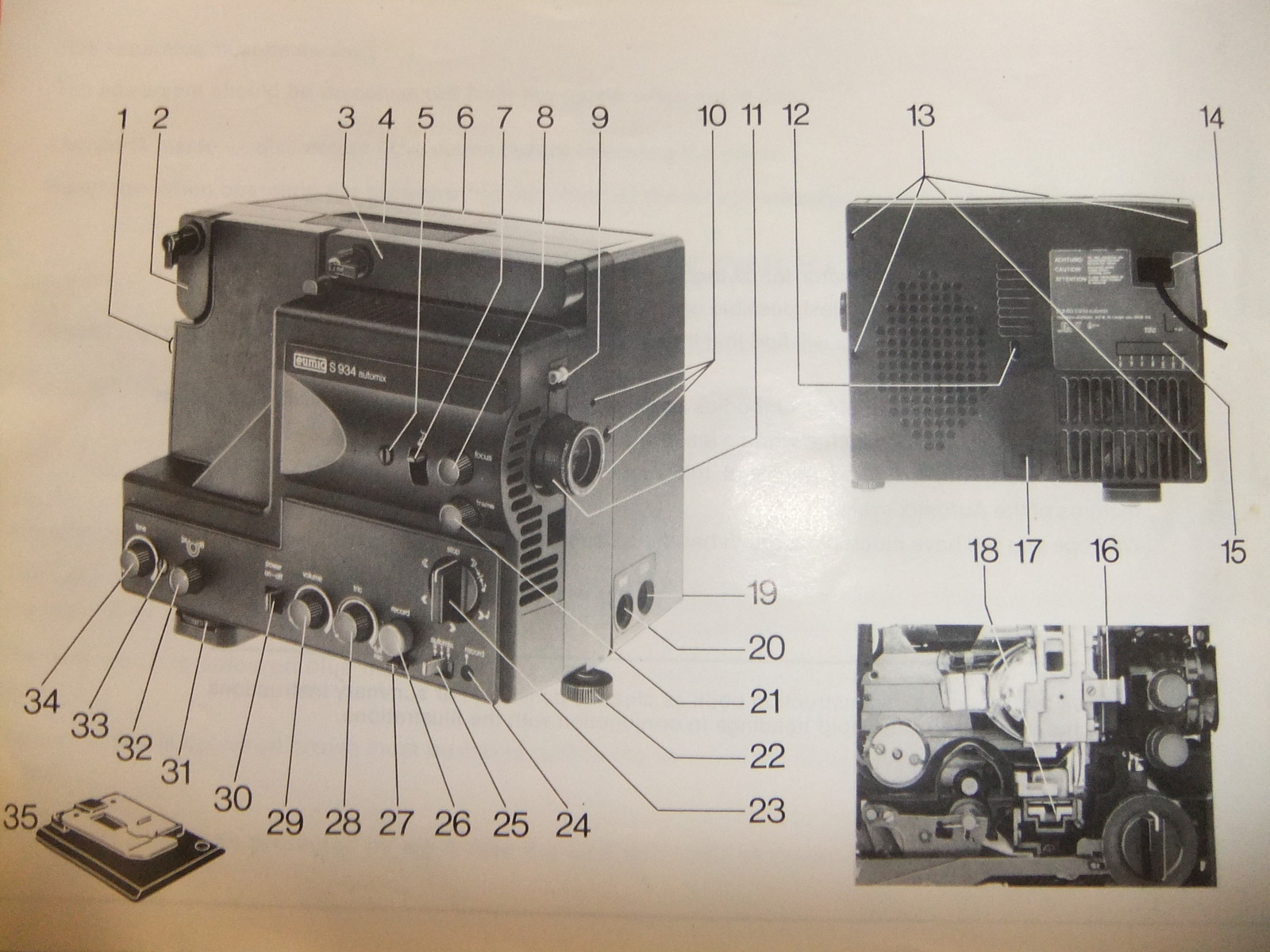 Instructions cine movie projector EUMIG S934 automix - Email/CD