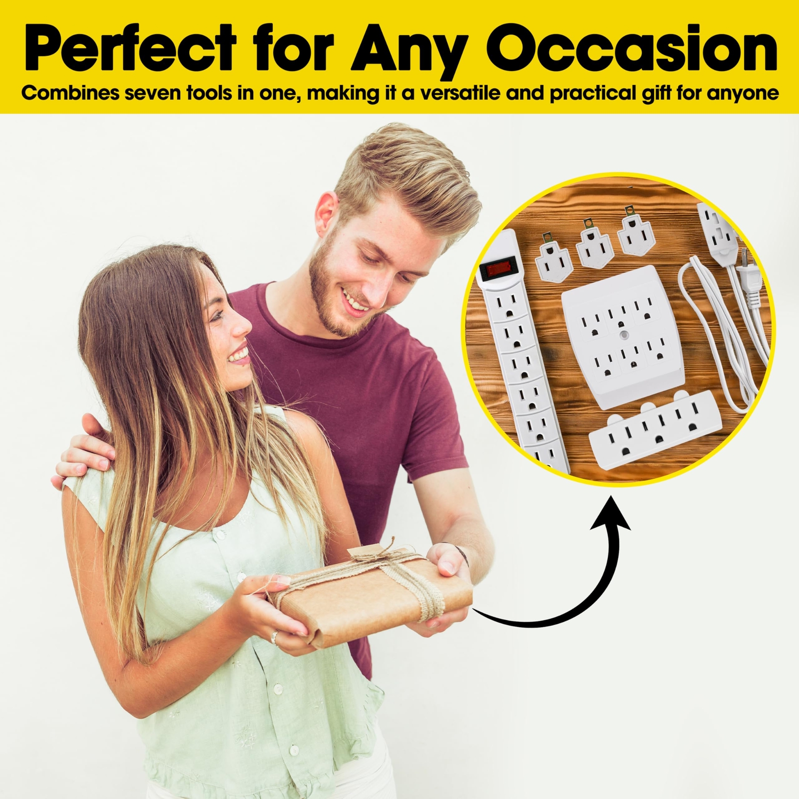 7 Piece Power Value Pack Multioutlet Kit Set Includes 6 Outlet Power Strip 6 Out