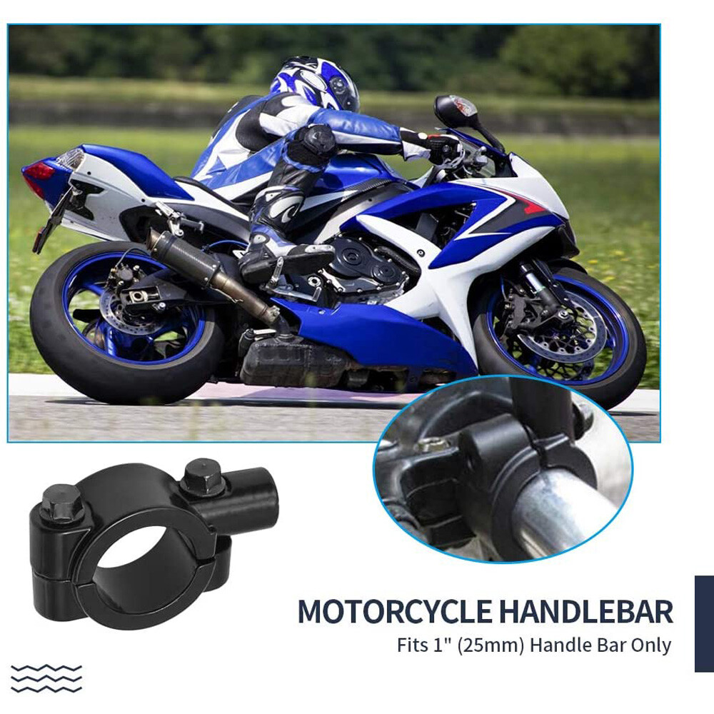 Pair 7/8" 10MM Motorcycle Handlebar Mirror Thread Mount Adaptor Holder Clamp M10