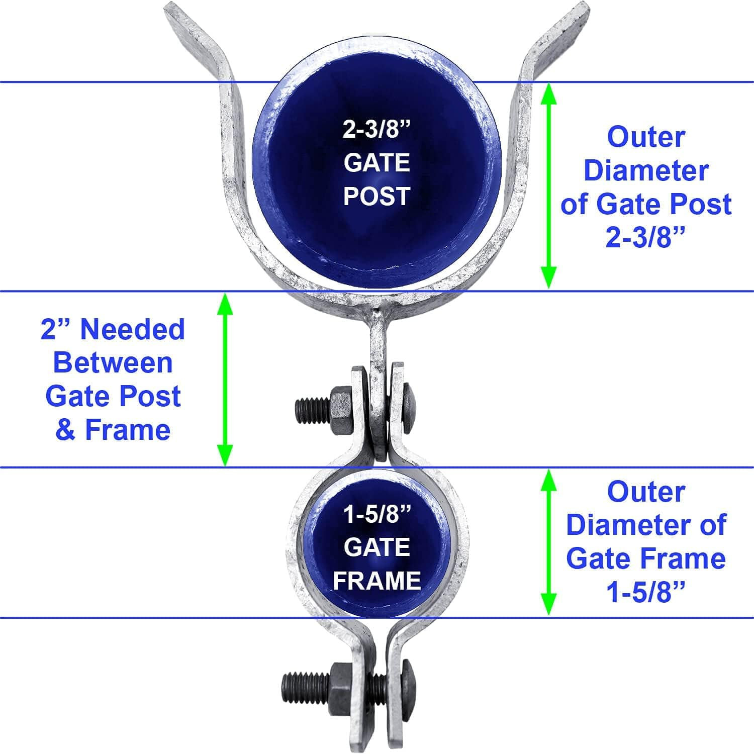 1-5/8" x 2-3/8" Chain Link Fence Gate Fork Latch - Fence Gate Latch - Galvanized
