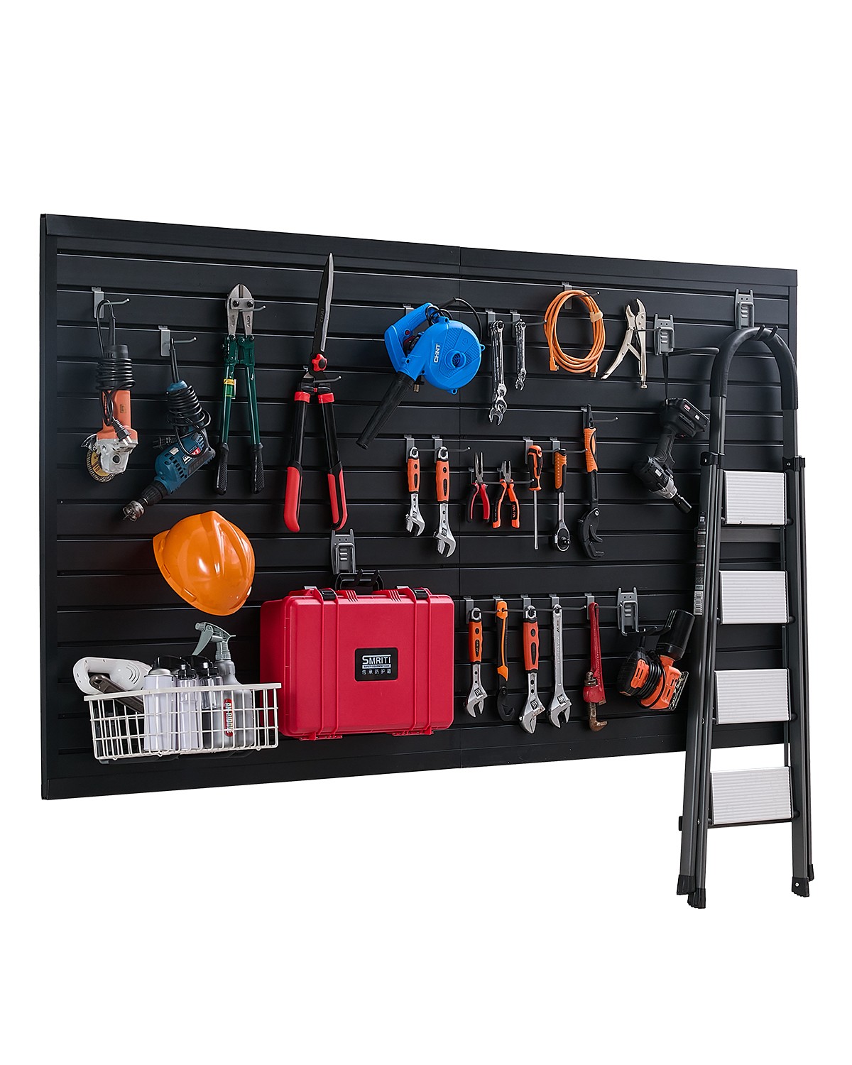 Uimoso 8' x 4' Slat Wall Paneling PVC Black Garage Slatwall with Modular Design