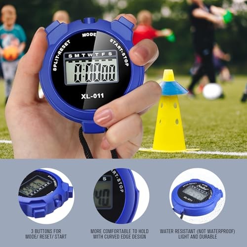 Pack of 12 Blue Multi Function Digital Stopwatch Timers with 12 Functions