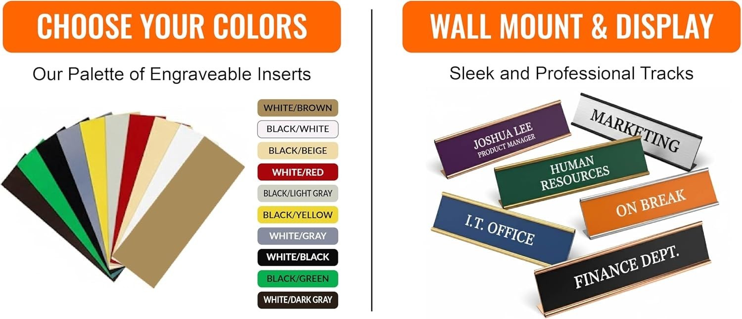 Name Plate Engraving Blanks - 2" x 10" 10 Pack, Black