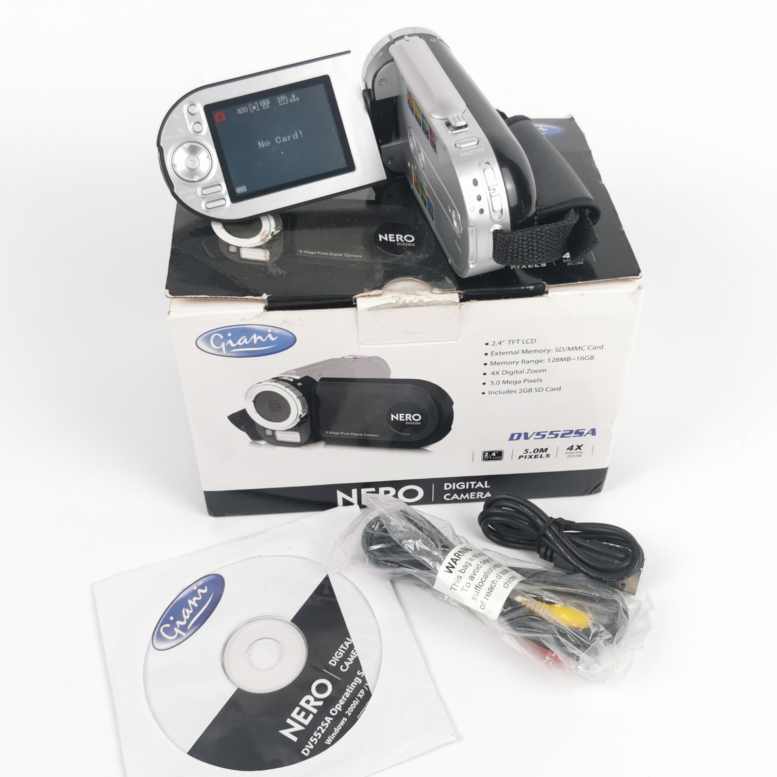 Giani Nero DV5525A Digital Video Camera 5MP Boxed Untested Retro Handheld