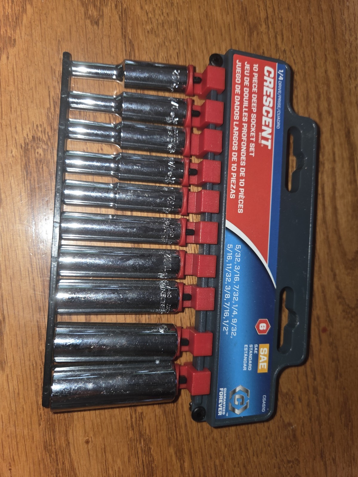 Crescent 10 Piece, 1/4" Drive, 6 Point Deep SAE Socket Set NEW