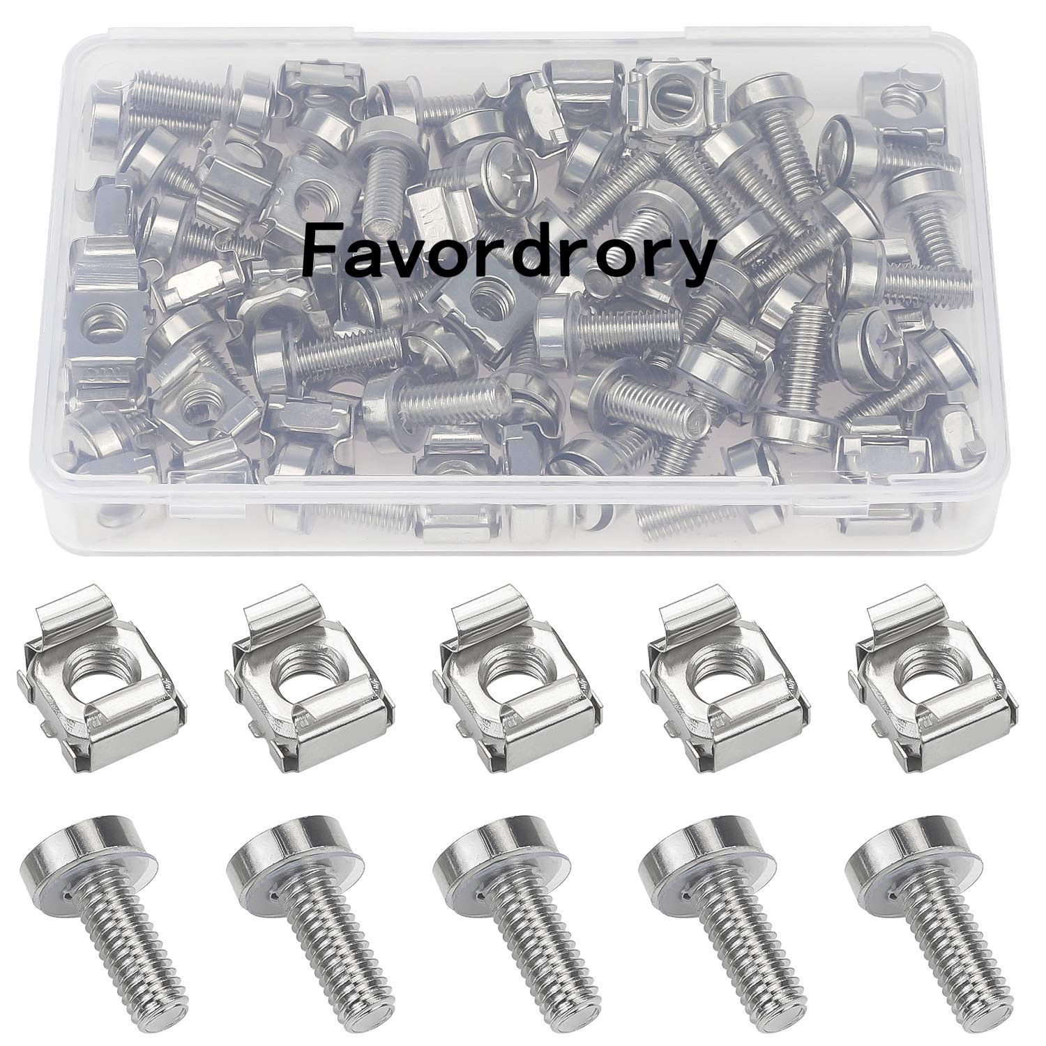 30 Pack M6 X 20Mm Rack Mount Cage Nuts, Screws and Washers for Rack Mount Server