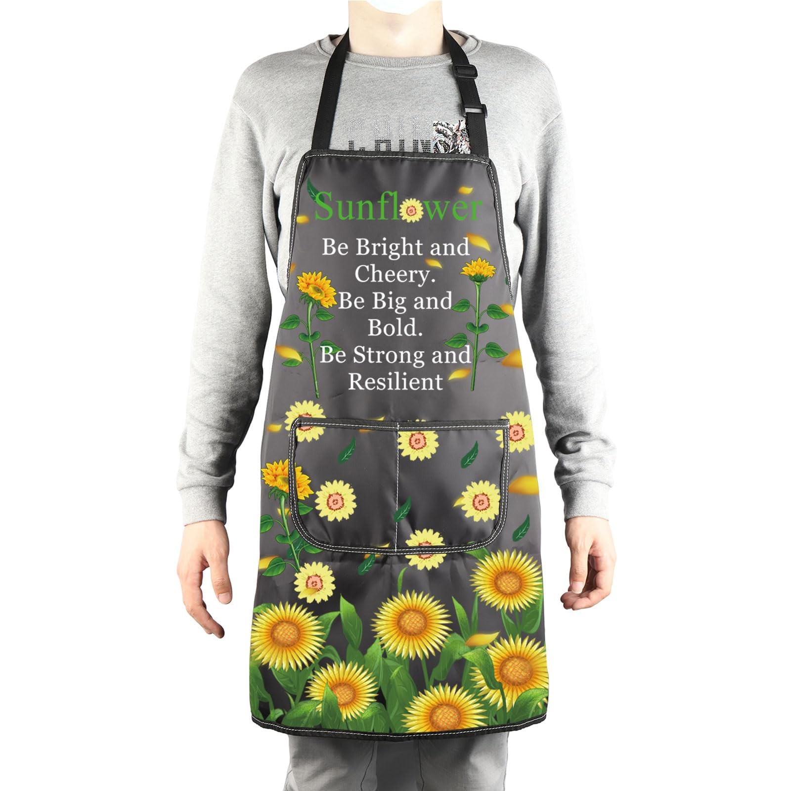 MBMSO Sunflower Apron with Pockets Standard, Apron-black