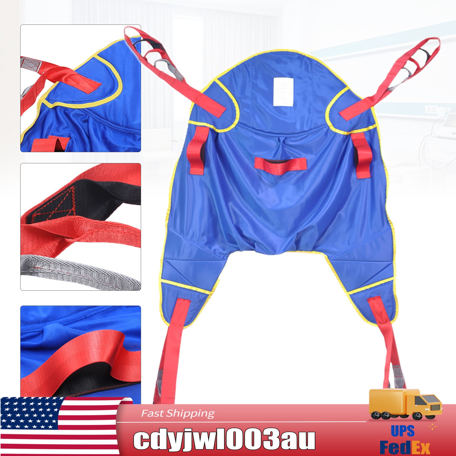 Comfortable Patient Lift Sling Full Body Protective Hoyer Drive Transfer Belt US