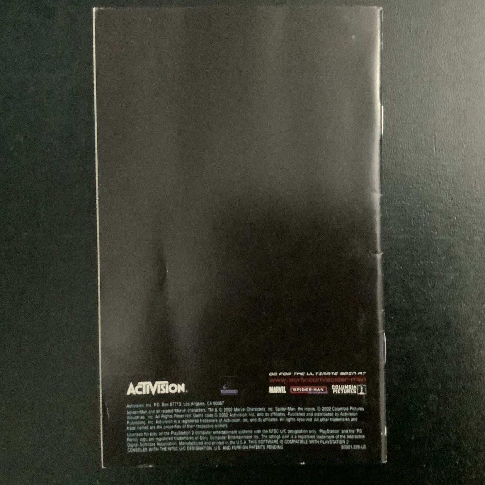 Spider-Man 1 PS2 PlayStation 2 Instruction Manual Only