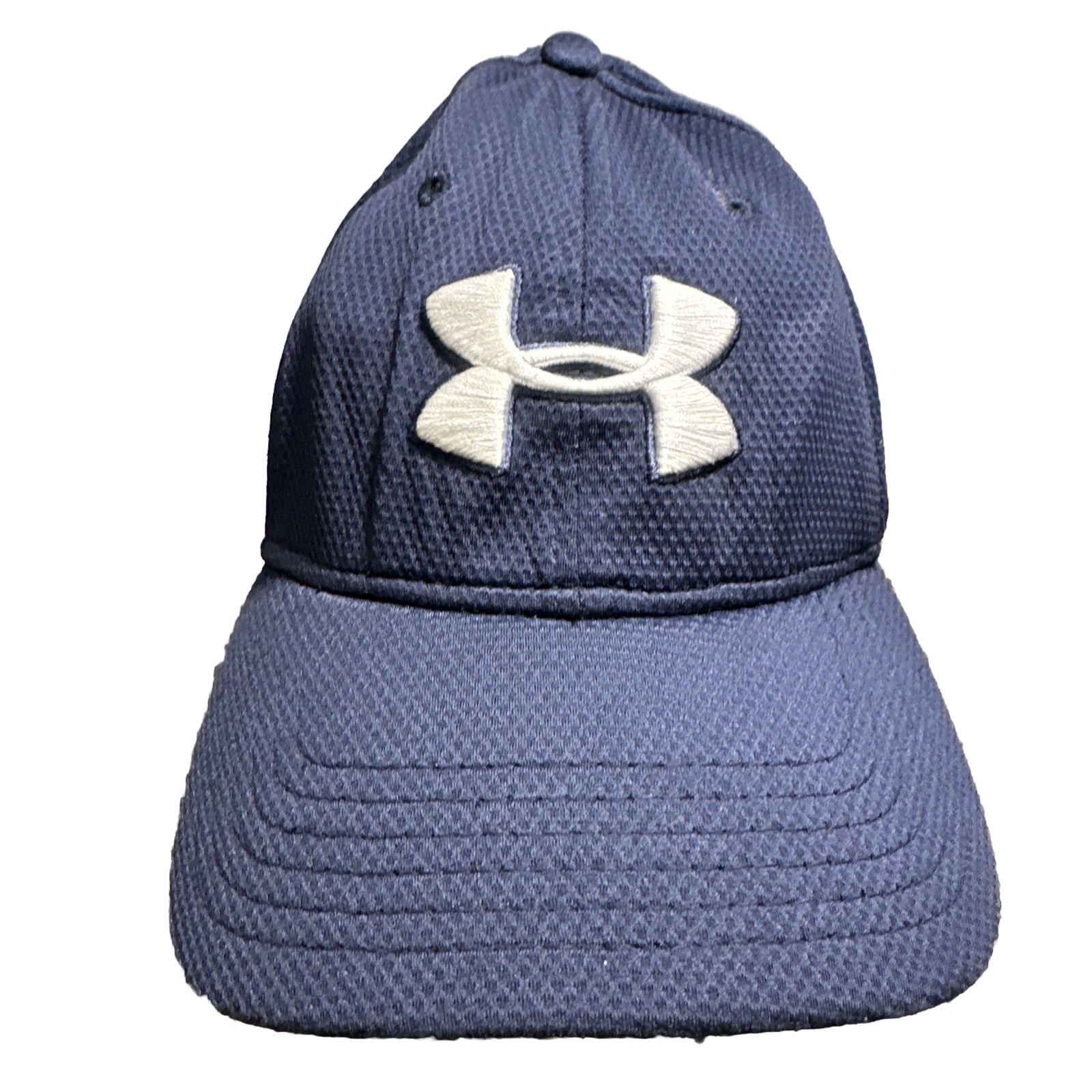 Under Armour White Letters Dark Blue Medium Hat