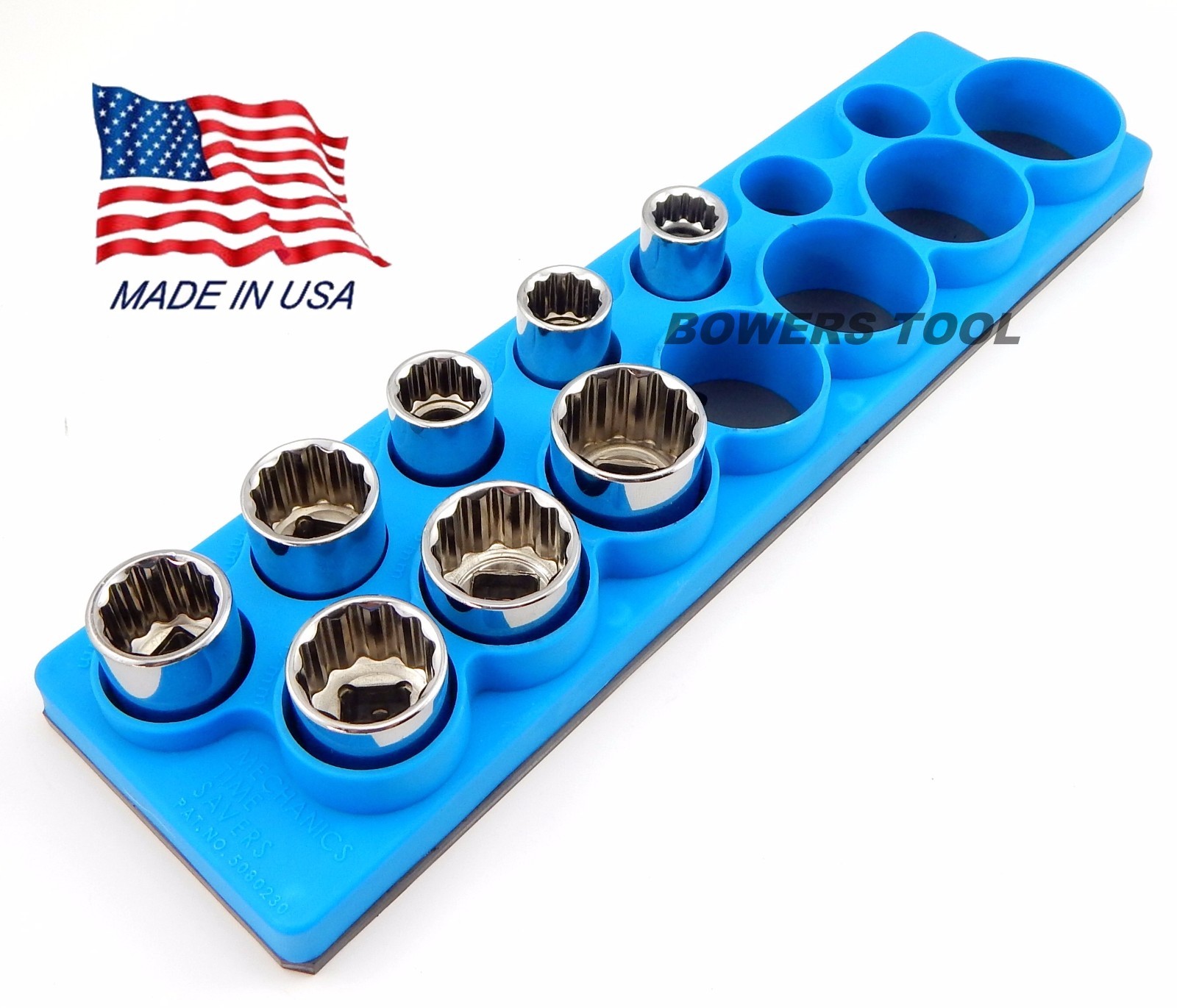 Mechanics Time Saver 1/2 Drive Magnetic Metric Shallow Socket Holder Organizer