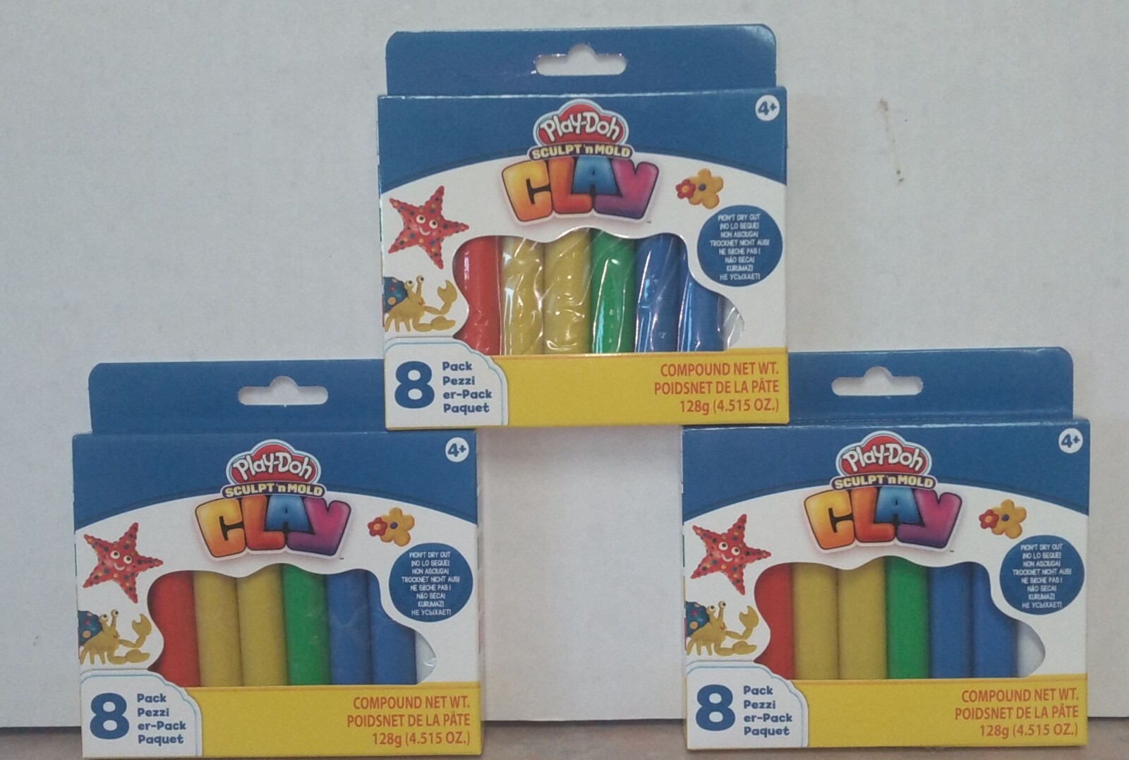 Play-Doh Sculpt 'n Mold Clay 8 Pack Non Toxic Assorted Colors  Qty 3